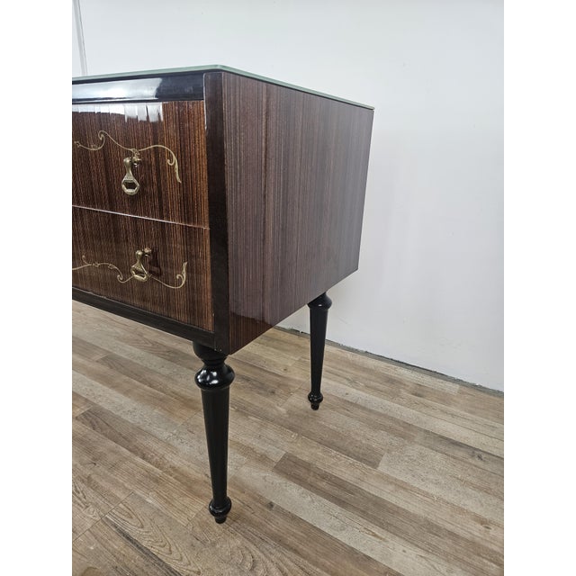 Mid-Century Chest of Drawers with Blue Glass and Four Drawers, 1960s For Sale - Image 15 of 18