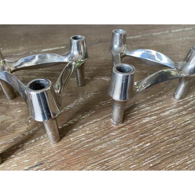 Metal Vintage Modular Candlesticks, 1970, Set of 3 For Sale - Image 7 of 13