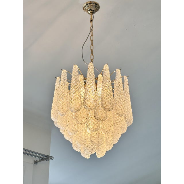 Gold Contemporary Mid-Century Modern "Conchiglie" Murano Glass Gold Chandelier For Sale - Image 8 of 8