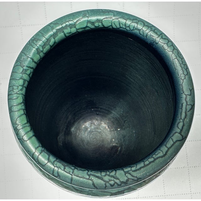 1910s Arts & Crafts Alligator Glaze Hampshire Vase For Sale - Image 5 of 6