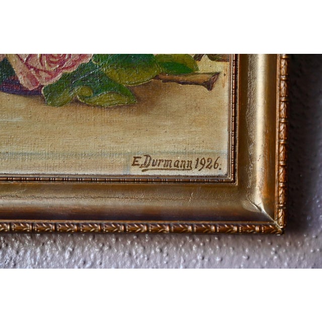 "It is by believing in roses that we make them bloom." - Anatole France Oil painting on canvas, original frame. This is a...