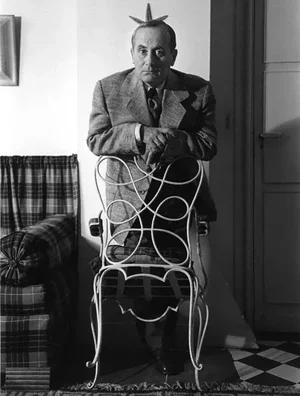 Circa 1950 "Joan Miró in Paris" Black and White Photograph Print by Sanford Roth
