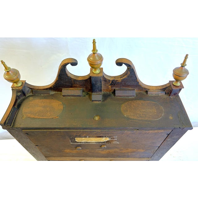Antique 1800's Riley Whiting Eight Day Mantel Clock With Reverse Painted Glass Door For Sale - Image 11 of 18