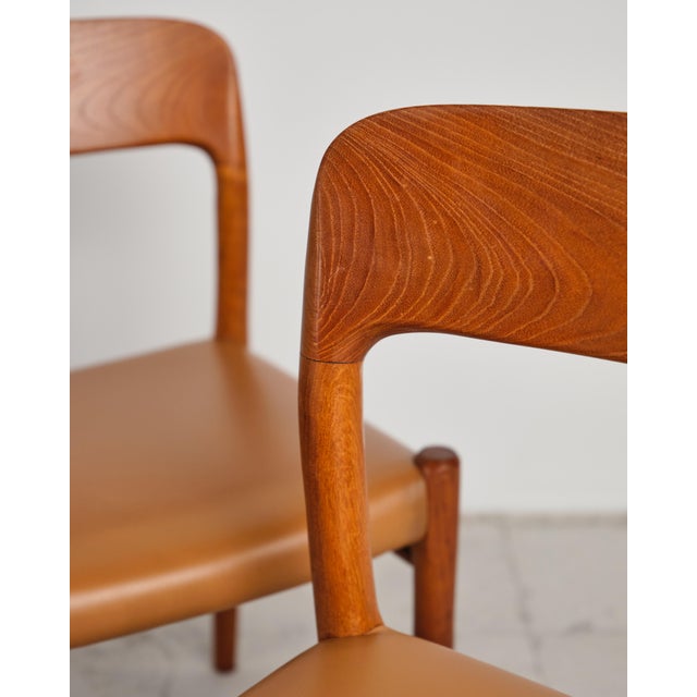 Mid-Century Danish Model 75 Dining Chairs in Teak by Niels Møller for J.L. Møllers, 1950s, Set of 4 For Sale - Image 12 of 17