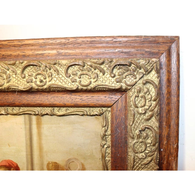 Antique 1800's Original Donatus Buongiorno Oil Painting Grandparents Baby Canvas For Sale - Image 9 of 12