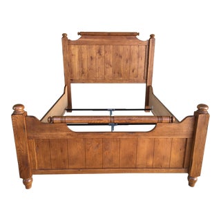 Broyhill Attic Heirlooms Solid Oak Queen Size Bed Frame For Sale
