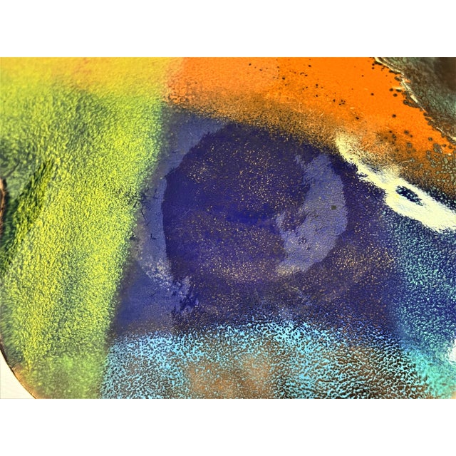 Vintage Mid Century Modern Handcrafted Bovano Chesire Copper Enamel Dish For Sale - Image 9 of 12