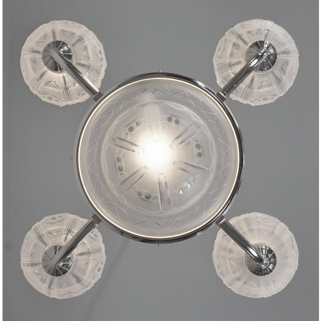 Marius-Ernest Sabino French Art Deco Chandelier by Marius Sabino 1920s France For Sale - Image 4 of 12