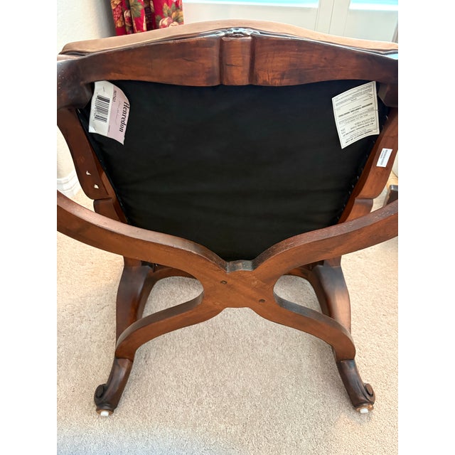Pair of Henredon French Provincial Accent Chairs | Louis XV Style | Carved Hardwood For Sale - Image 11 of 12