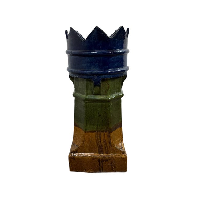 Antique French Glazed Ceramic Chimney Pot, 1890s For Sale - Image 6 of 9