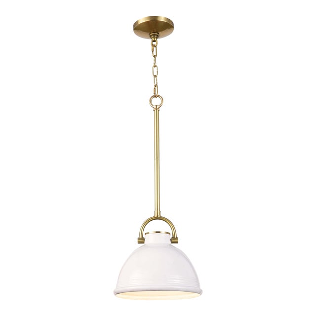 Regina Andrew Eloise Ceramic Pendant Small in White For Sale