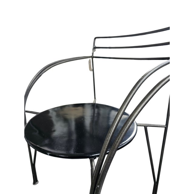 Metal Set of Four Chairs "Lune D'argent" by Pascal Mourgue For Sale - Image 7 of 11