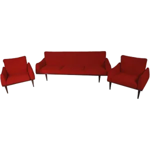 Mid-Century Illum Wikkelsø Sofa and Chair Living Room Suite