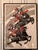 Ink Blue 1985 Niu Wen Signed Chinese Woodblock Print "Horse Racers" Limited Edition 4/50 Framed For Sale - Image 8 of 11