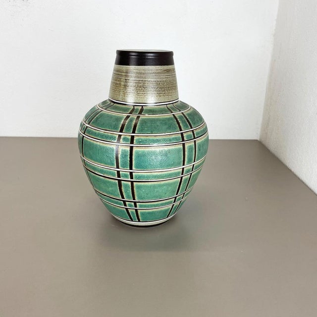 Pottery ceramic vase. Producer: Marzi and Remy, Germany (signed MR) HÖHR-GRENZHAUSEN. Decade: 1960s: Original vintage...