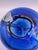 Hand blown cobalt blue orb art glass vase by talent artist William Worcester. Bill and his equally talent wife Sally split...