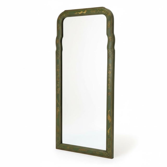 Friedman Brothers 1930s Friedman Bros. Green Chinoiserie Colonial Williamsburg Restoration Wall Mirror For Sale - Image 4 of 8
