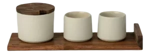 Sugar Bowl, Two Cups and Spoon from Stilleben, Set of 5
