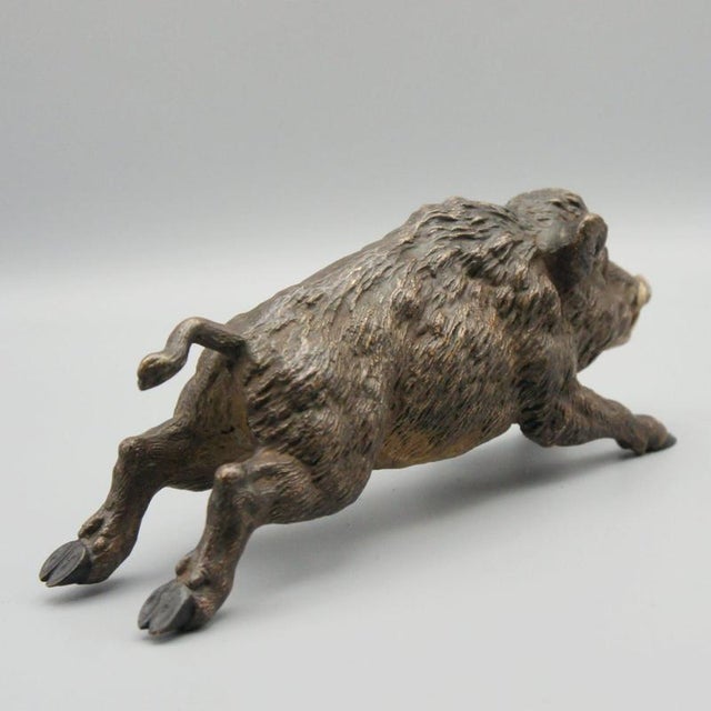 Franz Bergman, Running Boar, 1890s, Bronze For Sale - Image 6 of 8