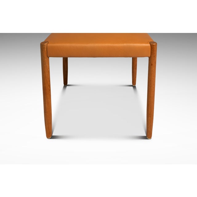 Set of Four (4) Restored Mid-Century Danish Modern Dining Chairs in Teak & Leather Attributed to Poul M. Volther for Frem Røjle, Demark, C. 1960's For Sale - Image 12 of 18