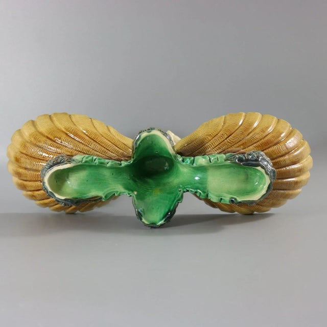 Holdcroft Majolica Putto and Shells Dish For Sale - Image 12 of 12