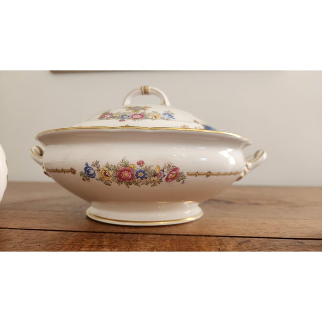 Vintage Shelley Sheraton 13291 Blue & Gold Bone China 16-Piece Serving Set For Sale - Image 10 of 18