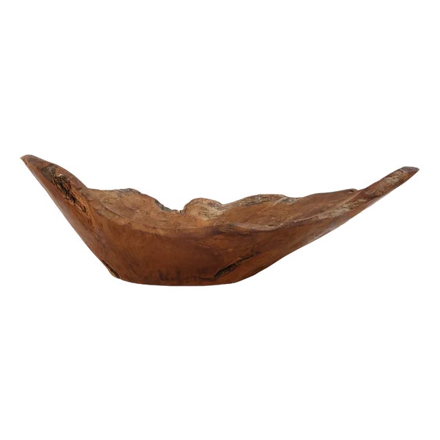 Vintage Wooden Bowl, 1950s For Sale