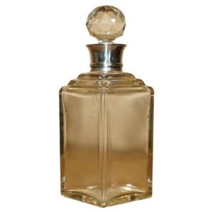 Antique Edwardian Whisky Spirit Decanter with Sterling Silver Collar, 1906