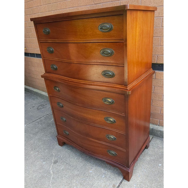 Dixie Furniture Mid Century Federal Style Mahogany Chest on Chest of Drawers For Sale In Washington DC - Image 6 of 12