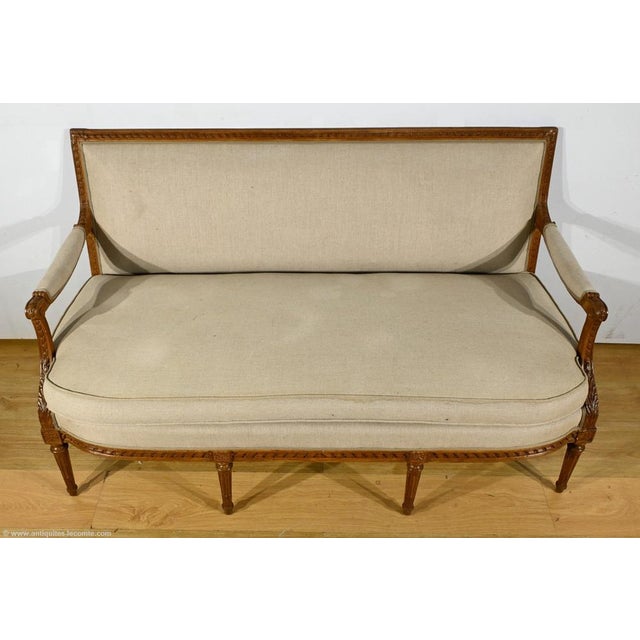 Early 19th Century Louis XVI Stained Beech Bench For Sale - Image 3 of 18