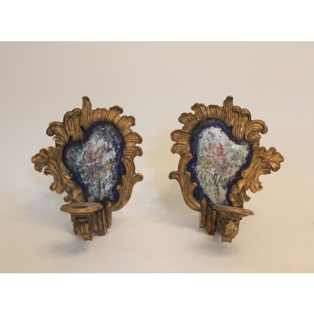 19th Century Baroque-Style Blue and Silver Sconces - a Pair For Sale In New York - Image 6 of 6