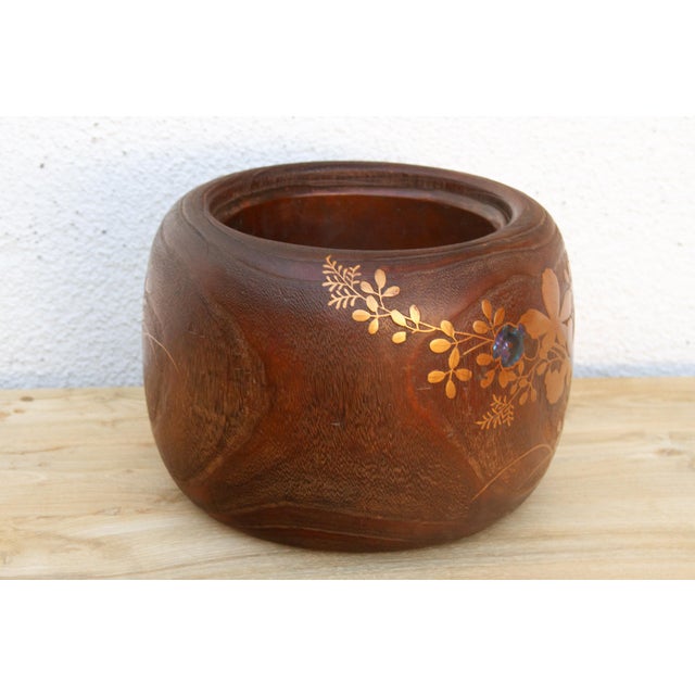 Finely Inlaid Abalone Antique Japanese Hibachi For Sale In Los Angeles - Image 6 of 8