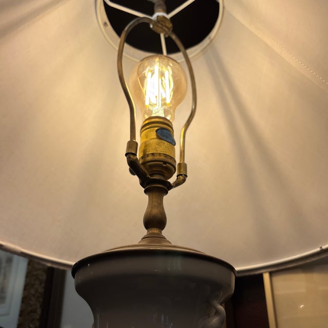 Chinese Vintage Chinese Landscape Lamp With Stand For Sale - Image 3 of 5