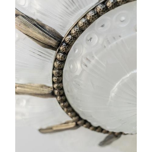 Art Deco Bronze and Glass Chandelier by Georges Leleu, France, 1930s For Sale - Image 14 of 18