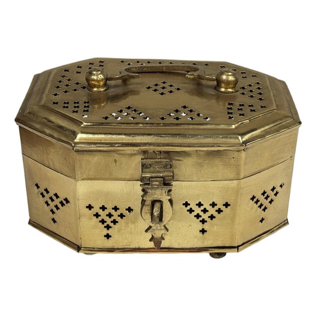 Large Vintage Brass Cricket Box* For Sale