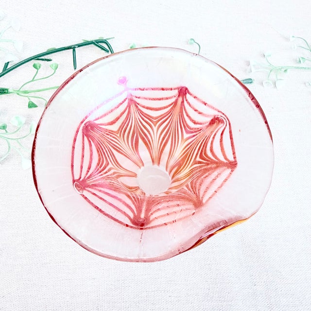 Glass Mid-Century Glass Vase with Swirl Design and Bavarian Forest by Eisch, 1993 For Sale - Image 7 of 8