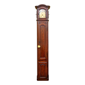 19th Century French Hand Carved Walnut Tall Case Clock