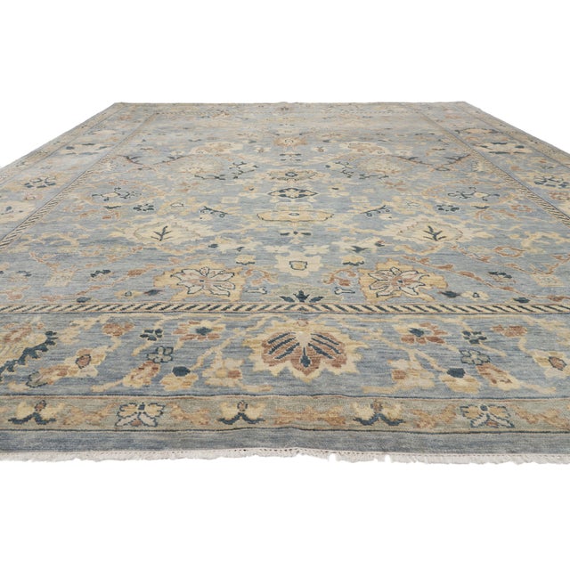 Contemporary Vintage Indian Oushak Rug, 11'10 X 14'11 For Sale - Image 3 of 10