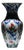 Handmade Ceramic Faceted Vase (25cm) – Red Tulips & Blue Rumi Arches – Hexagonal Form For Sale