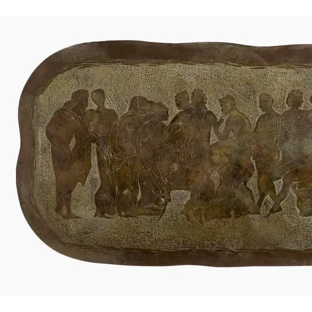 Philip and Kelvin LaVerne Acid Etched and Bronze "Romanesque" Coffee Table For Sale - Image 4 of 7