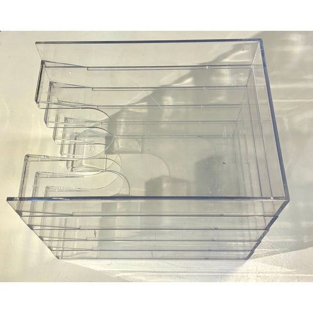 Plastic Space Age 1970s Palaset Clear Acrylic Stacking Letter Trays - Set of 5 For Sale - Image 7 of 8