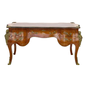 Antique Louis XV Style Bombe Shaped Bureau Plat