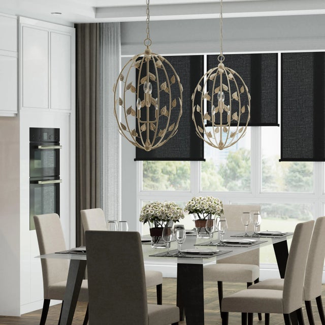 Champagne Avon 4-Light Statement Oval Chandelier For Sale - Image 8 of 9