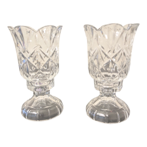 Vintage Godinger Shannon Crystal Mini Hurricane Candle Holders
