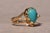 The Sandpiper Lane: Vintage Mid Century Yellow Gold Turquoise Ring For Sale - Image 9 of 11