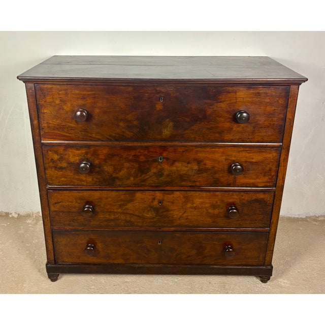 Late 19th Century 19th Century Spanish Colonial Walnut Secretary Chest With Fall Front Desk For Sale - Image 5 of 18