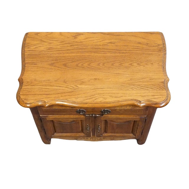 Keller Furniture Solid Oak Country French Style 28" Cabinet Nightstand For Sale - Image 10 of 14