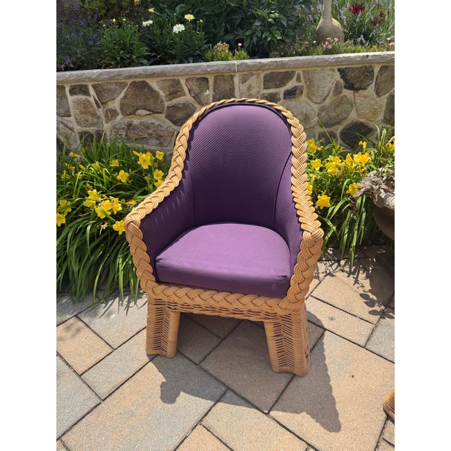 Lacor ‘90s Vintage Wicker Dining Chairs For Sale - Image 4 of 12