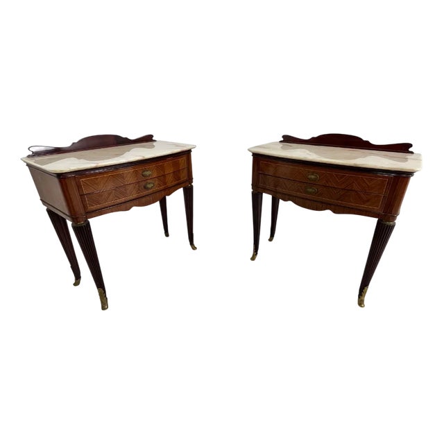 Mid-Century Modern Italian Nightstands, 1950s, Set of 2 For Sale