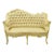 Vintage French Louis XV Rococo Style Yellow & Green Settee Loveseat Sofa For Sale